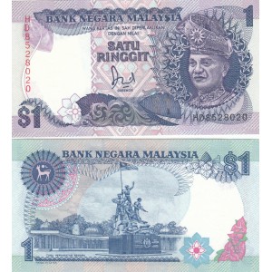 MALEZYA 1 RİNGİT 1989, P#27b, ÇİL, ESKİ YABANCI KAĞIT PARA