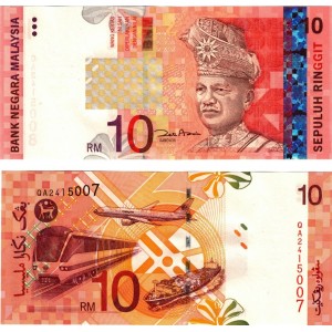 MALEZYA 10 RİNGİT 2004, P#46, ÇİL, ESKİ YABANCI KAĞIT PARA