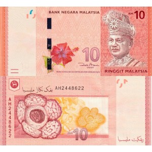 Malezya 10 Ringgit 2011 P#53a ÇİL/UNC Kağıt Para