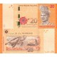 Malezya 20 Ringgit 2016 P#54b ÇİL UNC kağıt banknot