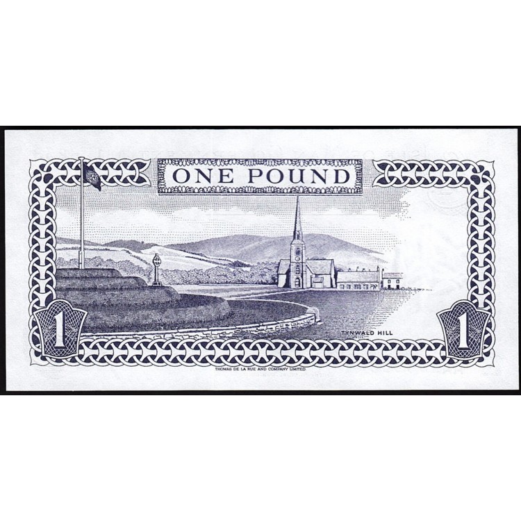 MAN ADASI (ISLA OF MAN) 1 POUND 2009, P#40c, KRALİÇE, II. ELİZABETH, ÇİL, ESKİ YABANCI KAĞIT PARA