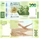 Meksika 200 Peso 2024 P#140/2024(1) ÇİL/UNC Hatıra Kağıt Para ön ve arka yüz banknot görseli