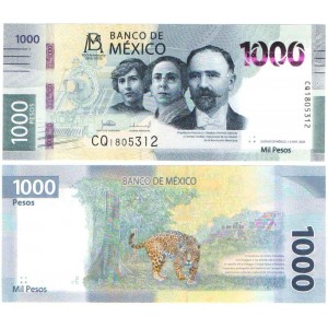 Meksika 1000 Peso 2025 P#142/2025(1) ÇİL/UNC Hatıra Kağıt Para