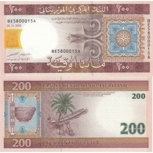 MORİTANYA 200 OUGUIYA 2006, P#11b, ÇİL, ESKİ YABANCI KAĞIT PARA