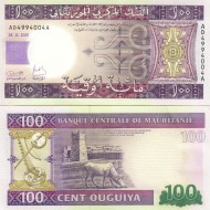MORİTANYA 100 OUGUIYA 2015, P#16b, ÇİL, ESKİ YABANCI KAĞIT PARA