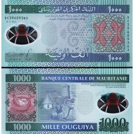 MORİTANYA 1000 OUGUIYA 2014 POLYMER, P#19, ÇİL, ESKİ YABANCI KAĞIT PARA