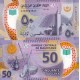 Moritanya 50 Ouguiya 2017 P#22 ÇİL/UNC Polimer Kağıt Para ön ve arka yüz