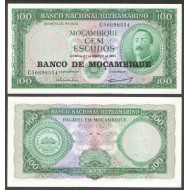 MOZAMBİK 100 ESCUDOS 1976, P#117, ÇİL, ESKİ YABANCI KAĞIT PARA