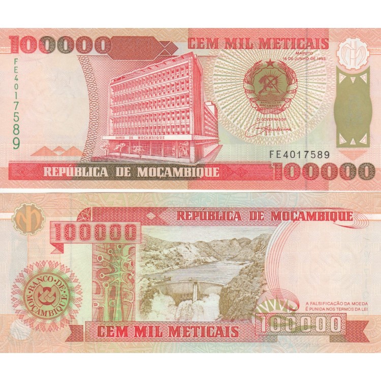 MOZAMBİK 100000 METICAIS 1993, P#139, ÇİL, ESKİ YABANCI KAĞIT PARA MOZAMBİK 100000 METICAIS 1993, P#139, ÇİL, ESKİ YABANCI KAĞIT PARA