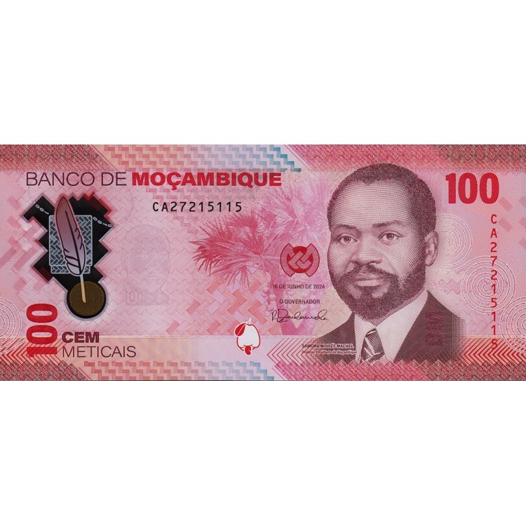 MOZAMBİK 100 METICAIS 2024 POLYMER, P#157, ÇİL, ESKİ YABANCI KAĞIT PARA