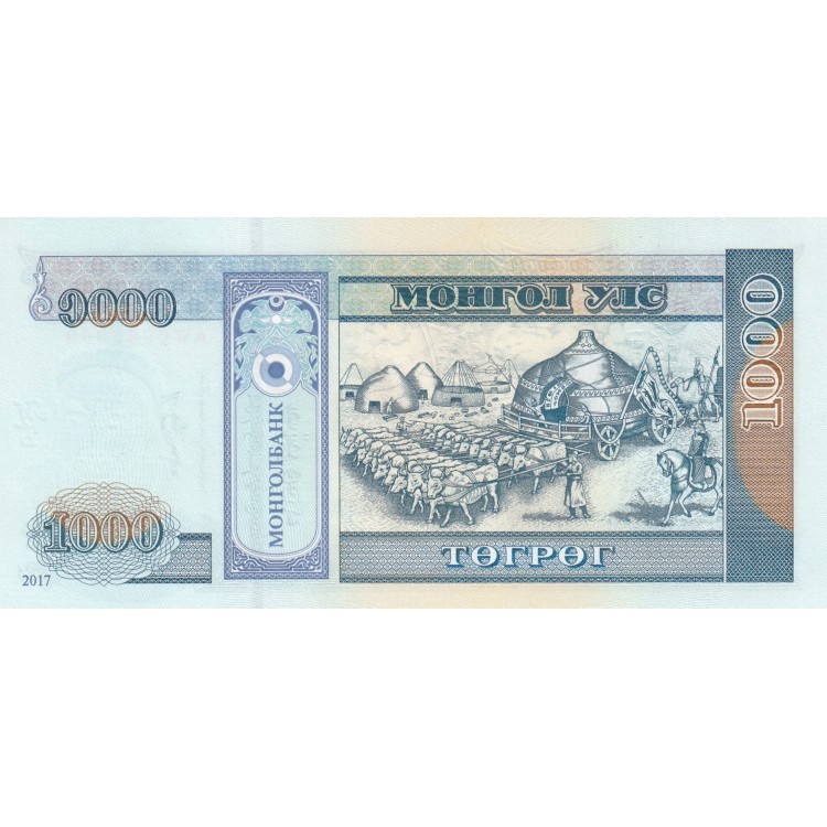 MOĞOLİSTAN 1000 TUĞRİK 2017 Banknot Ön Yüz