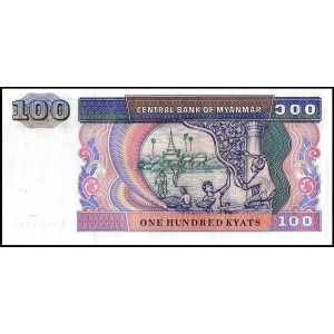 MYANMAR 100 KYAT 1996, P#74b, ÇİL, ESKİ YABANCI KAĞIT PARA