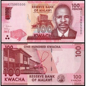 Malavi 100 Kwacha 2020 P#65e ÇİL/UNC Kağıt Para