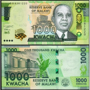 Malavi 1000 Kwacha 2024 P#67g ÇİL/UNC Kağıt Para