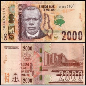 Malavi 2000 Kwacha 2021 P#70a ÇİL/UNC Kağıt Para