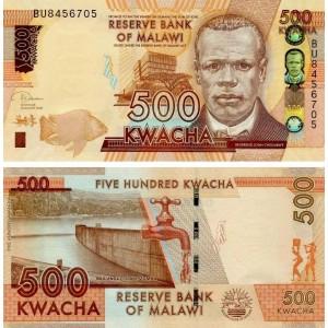 Malavi 500 Kwacha 2020 P#66c ÇİL/UNC Kağıt Para