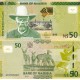 Namibia 50 Dollar 2019 P#13c ÇİL/UNC Kağıt Para ön ve arka yüz
