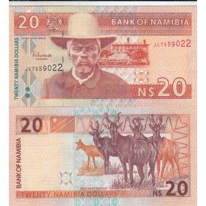 NAMİBİA 20 DOLAR 2002, P#6b, ÇİL, ESKİ YABANCI KAĞIT PARA