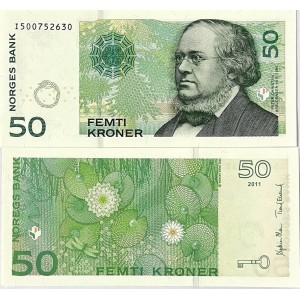 NORVEÇ 50 KRON 2011, P-46d, ÇİL, ESKİ YABANCI KAĞIT PARA