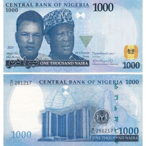 Nijerya 1000 Naira 2024 (2) P#49c.2 ÇİL/UNC Kağıt Para