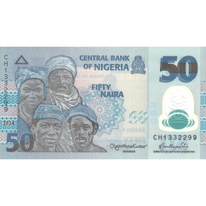 NİJERYA 50 NAİRA 2024 POLYMER, P#40, ÇİL, ESKİ YABANCI KAĞIT PARA