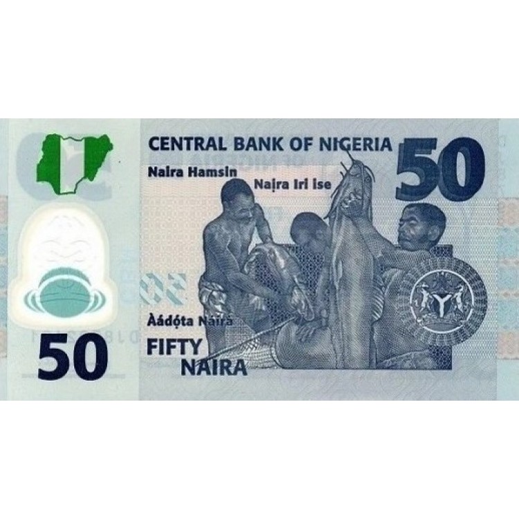 Nijerya 50 Naira 2025 P#40 ÇİL/UNC polimer banknot