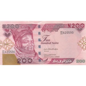 NİJERYA 200 NAİRA 2023, P#47, ÇİL, ESKİ YABANCI KAĞIT PARA