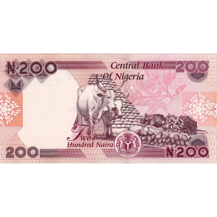 Nijerya 200 Naira 2024 (2) P#47c.2 ÇİL/UNC kağıt para