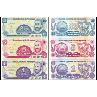 NİKARAGUA 1-5-25 CENTAVOS 1991, 3 Lü Set Çil, Eski Yabancı Kağıt Para NİKARAGUA 1-5-25 CENTAVOS 1991, 3 Lü Set Çil, Eski Yabancı Kağıt Para