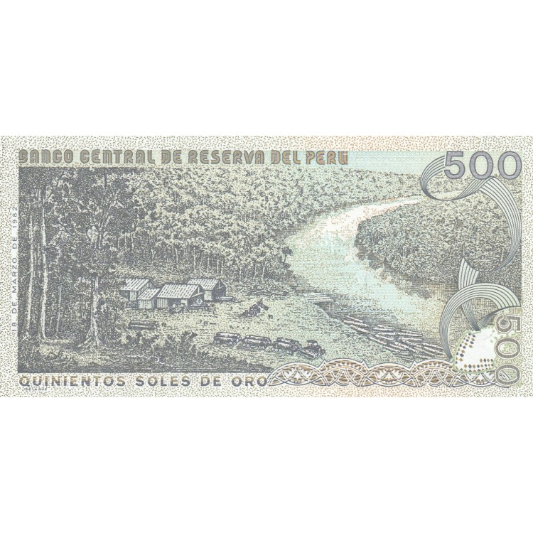 PERU 500 SOLES DE ORO 1982, P#125A, ÇİL, ESKİ YABANCI KAĞIT PARA PERU 500 SOLES DE ORO 1982, P#125A, ÇİL, ESKİ YABANCI KAĞIT PARA