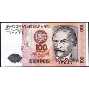 PERU 100 İNTİS 1987, P#133, ÇİL, ESKİ YABANCI KAĞIT PARA