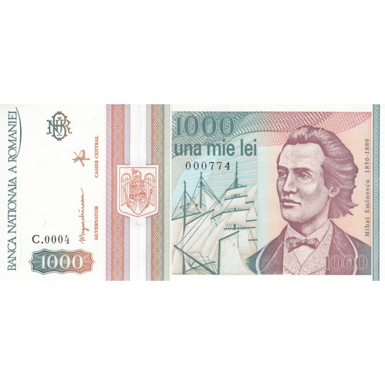 ROMANYA 1000 LEİ 1993, P#102, ÇİL, ESKİ YABANCI KAĞIT PARA ROMANYA 1000 LEİ 1993, P#102, ÇİL, ESKİ YABANCI KAĞIT PARA