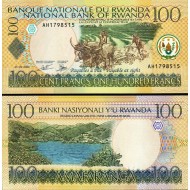 RWANDA 100 FRANC (AMAFARANGA) 2003, P-29b, ÇİL, ESKİ YABANCI KAĞIT PARA