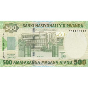 RWANDA 500 FRANC 2004, P#30, ÇİL, ESKİ YABANCI KAĞIT PARA