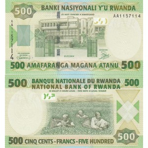 RWANDA 500 FRANC 2004, P#30, ÇİL, ESKİ YABANCI KAĞIT PARA