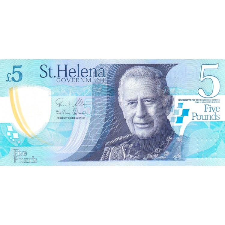 Saint Helena 5 Pounds 2026 P#14 ÇİL UNC polimer banknot