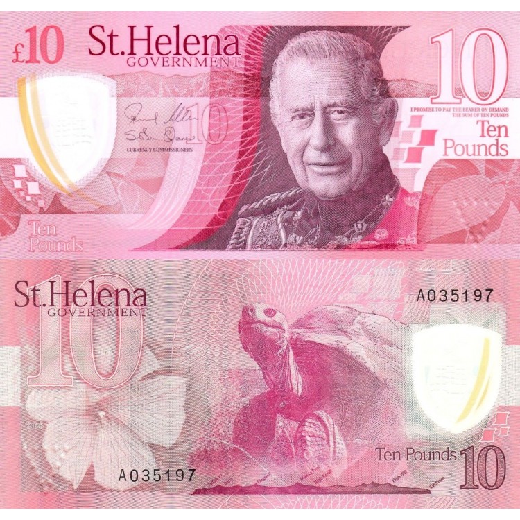 Saint Helena 10 Pounds 2026 P#15 ÇİL UNC polimer banknot