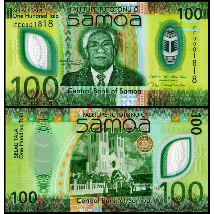 SAMOA 100 TALA 2025 POLYMER, P#51, ÇİL, ESKİ YABANCI KAĞIT PARA