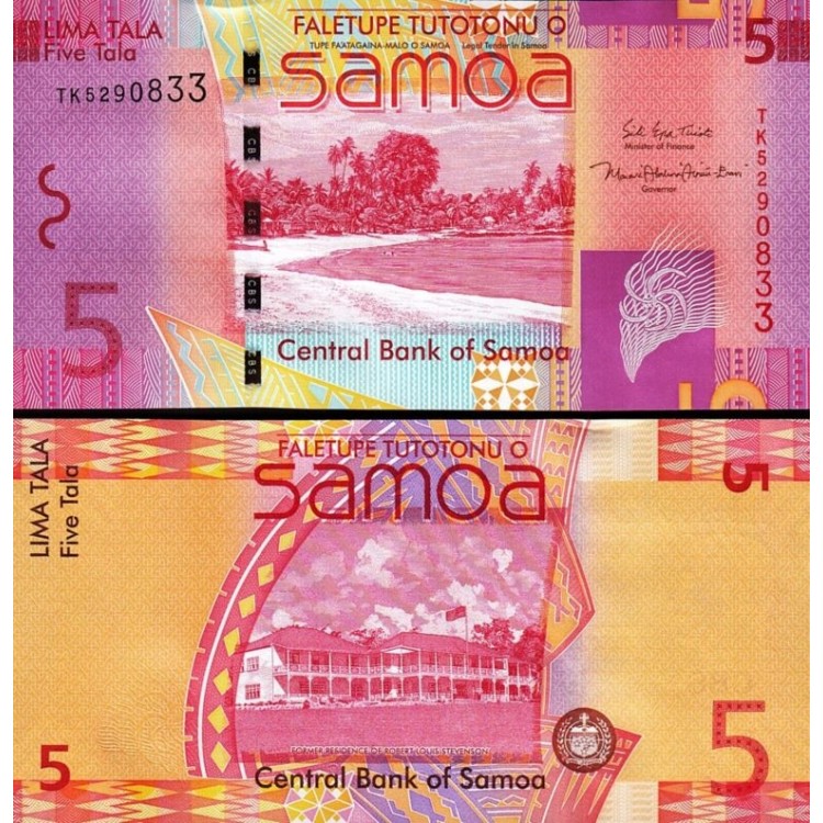 SAMOA 5 TALA 2017, P#38c, ÇİL, ESKİ YABANCI KAĞIT PARA SAMOA 5 TALA 2017, P#38c, ÇİL, ESKİ YABANCI KAĞIT PARA