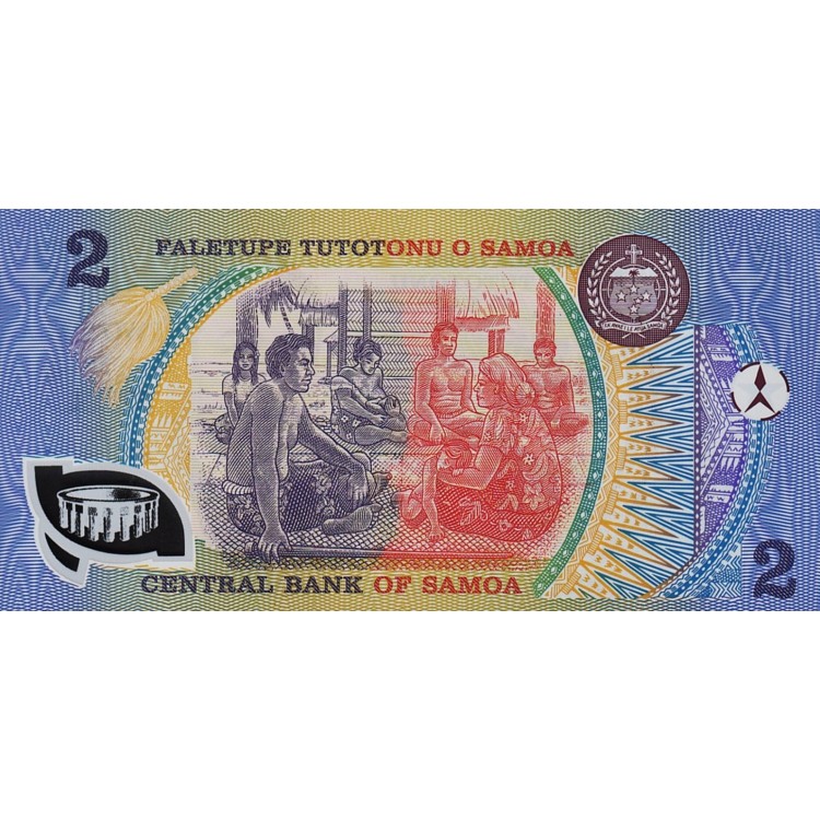 SAMOA 2 TALA 1990 POLYMER, P#31e, ÇİL, ESKİ YABANCI KAĞIT PARA