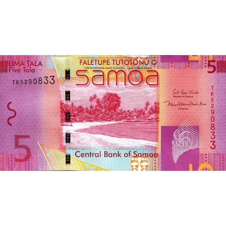 SAMOA 5 TALA 2017, P#38c, ÇİL, ESKİ YABANCI KAĞIT PARA SAMOA 5 TALA 2017, P#38c, ÇİL, ESKİ YABANCI KAĞIT PARA