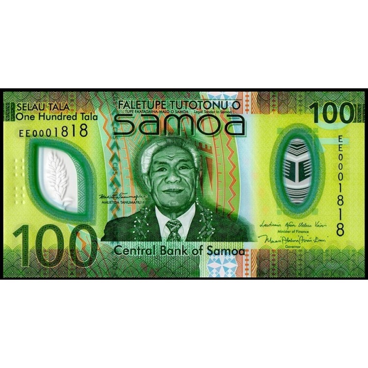 SAMOA 100 TALA 2025 POLYMER, P#51, ÇİL, ESKİ YABANCI KAĞIT PARA