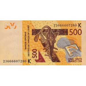 SENEGAL (BATI AFRİKA DEVLETLERİ) 500 FRANC 2012 (2023), P#719K, ÇİL, ESKİ YABANCI KAĞIT PARA