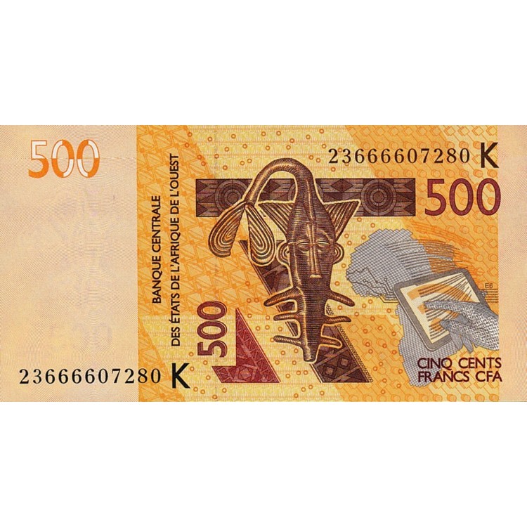 SENEGAL (BATI AFRİKA DEVLETLERİ) 500 FRANC 2012 (2023), P#719K, ÇİL, ESKİ YABANCI KAĞIT PARA
