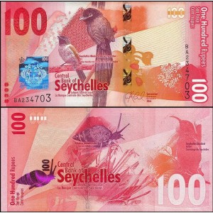 SEYŞELLER 100 RUPEE 2016, P#50, ÇİL, ESKİ YABANCI KAĞIT PARA