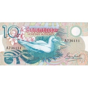 SEYŞELLER 10 RUPİ 1979 (Monetary Authority), P#23, ÇİL, ESKİ YABANCI KAĞIT PARA