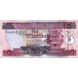 SOLOMON ADALARI 10 DOLAR 2005, P#27a, ÇİL, ESKİ YABANCI KAĞIT PARA