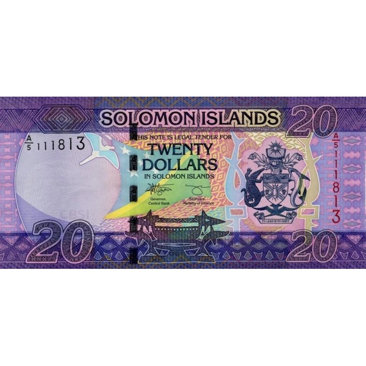 SOLOMON ADALARI 20 DOLAR 2017 (2021), P#34b, ÇİL, ESKİ YABANCI KAĞIT PARA