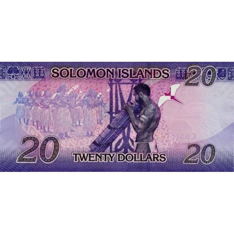 SOLOMON ADALARI 20 DOLAR 2017 (2021), P#34b, ÇİL, ESKİ YABANCI KAĞIT PARA