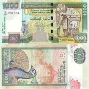 Sri Lanka 1000 Rupi 2006 P#120d ÇİL/UNC Kağıt Para